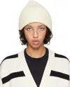 Axel Arigato White Signature Beanie In Ecru