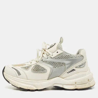 Pre-owned Axel Arigato White/black Leather And Mesh Marathon Runner Sneakers Size 35