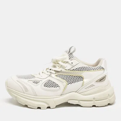 Pre-owned Axel Arigato White/grey Mesh And Leather Marathon Runner Sneakers Size 38