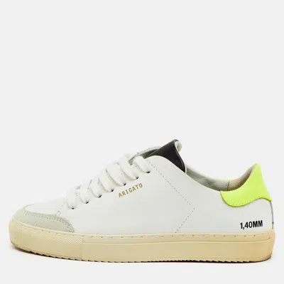 Axel Arigato White/neon Leather Clean 90 Low Top Sneakers