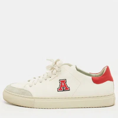 Pre-owned Axel Arigato White/red Leather Clean 90 Lace Up Sneakers Size 40