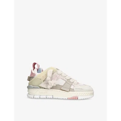 Axel Arigato Womens Area Patchwork Mixed-textile Low-top Trainers Beige Comb