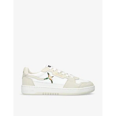 AXEL ARIGATO WOMENS WHITE DICE LO BIRD-MOTIF LEATHER AND SUEDE LOW-TOP TRAINERS EUR 36 / 3 UK