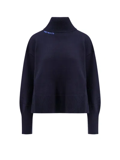 Axel Arigato Wool Blend Turtleneck Sweater In Blue