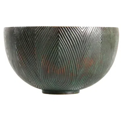 Pre-owned Axel Salto Fluted Bowl In Bronze Designed By  In Gray
