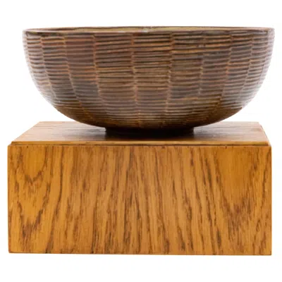 Pre-owned Axel Salto For Royal Copenhagen Stoneware Bowl Decorated In Brown
