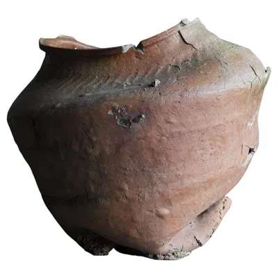 Pre-owned Axel Vervoordt Japanese Antique Huge “yabure Tsubo” Ceramic Vessel 13th Century / Wabi-sabi In Black
