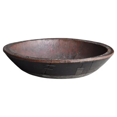 Pre-owned Axel Vervoordt Japanese Antique Wooden Bowl Or Display Stand 1860s-1900s / Wabisabi In Brown