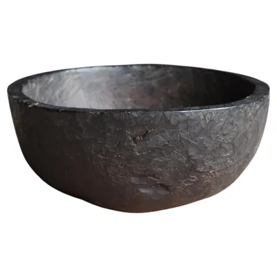 Pre-owned Axel Vervoordt Japanese Primitive Hand-carved Wooden Bowl, Meiji Period 1860s-1900s / Wabisabi In Brown