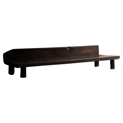 Pre-owned Axel Vervoordt Sculptural Monolithic Wood Form 19th Century Primitive Bench, Wabi Sabi Presence In Brown