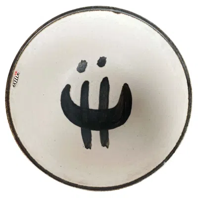 Pre-owned Axella Stentøj Mid-century Modern Danish Studio Pottery Bowl By Aksel Larsen For Axella, 1960s In Sand