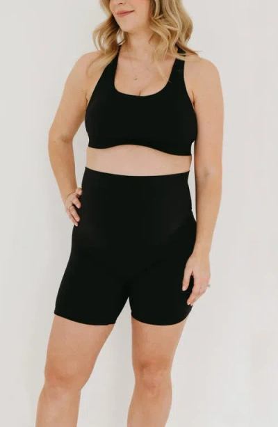 AXK ATHLETIC MATERNITY BIKE SHORTS WITH SUPPORTIVE BELLY BAND