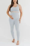 Axk Athletic Maternity Legging With Scrunch Butt Design And Supportive Belly Band In Gray