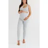 Axk Athletic Maternity Legging With Supportive Belly Band In Gray