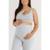 Axk Cross Body Nursing Bra With Easy-release Breastfeeding Clips And One-shoulder Design In Gray