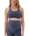 Axk Women's High Impact With Easy-release Breastfeeding Clips Racer Back Maternity & Nursing Sports Bra In Blue