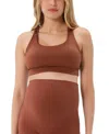 Axk Women's High Impact With Easy-release Breastfeeding Clips Racer Back Maternity & Nursing Sports Bra In Brown