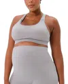 Axk Women's High Impact With Easy-release Breastfeeding Clips Racer Back Maternity & Nursing Sports Bra In Gray