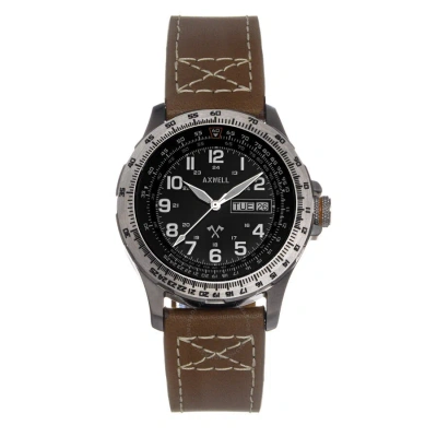 Axwell Blazer Quartz Black Dial Men's Watch Axwaw106-1 In Brown