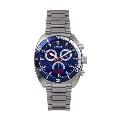 Pre-owned Axwell Minister Chronograph Bracelet Watch W/date - Blue