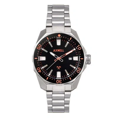 Pre-owned Axwell Timber Bracelet Watch W/ Date - Black/orange