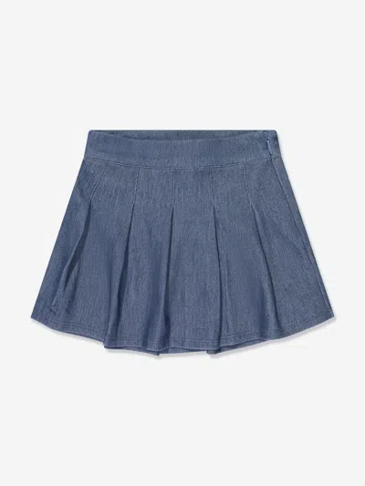 Ay By Ayla Kids'  Girls Denim Look Pleated Mini Skirt In Blue