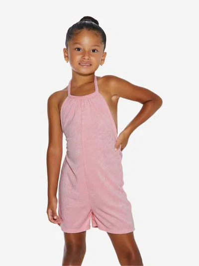 Ay By Ayla Kids'  Girls Towelling Halterneck Romper In Pink