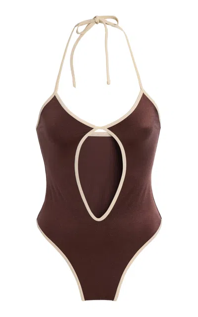 Ay Que Calor Exclusive La Isla Camila One-piece Swimsuit In Brown