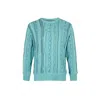 Aya Design Women's Blue Crew Neck Pullover Knit In Blue