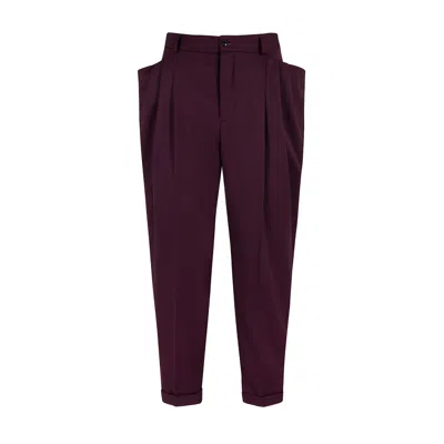 Aya Design Women's Purple Classic Trousers Power Suits Trousers