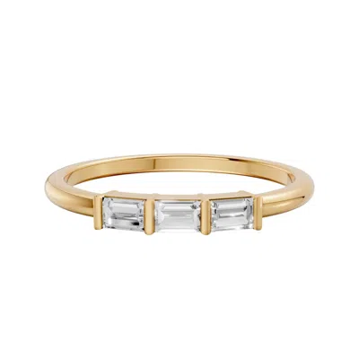 Aya Fine Jewelry 0.26 Cwt Baguette Cut Lab Diamond Ring In 14k Yellow Gold