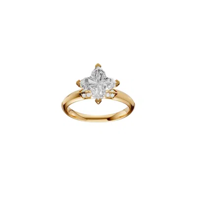 Aya Fine Jewelry 2.15 Cwt Lily Cut Lab Diamond Solitaire Ring In 14k Yellow Gold|unique Statement Ring For Women