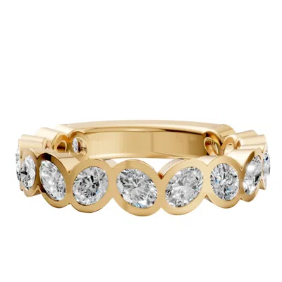 Aya Fine Jewelry Oval Diamond Anniversary Ring In 14k Yellow Gold