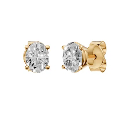 Aya Fine Jewelry Women's 0.43 Ctw Oval Lab Diamond Studs - 14k Yellow Gold