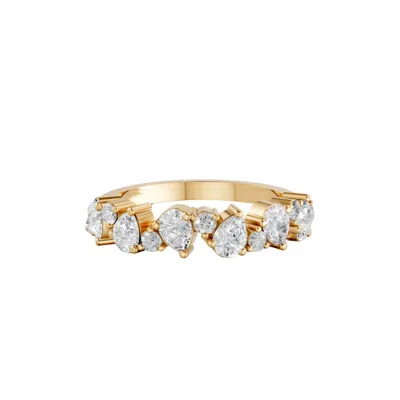 Aya Fine Jewelry Women's 1.01 Ctw Blue Pear Diamond & Round Diamond Eternity Band Ring In Yellow