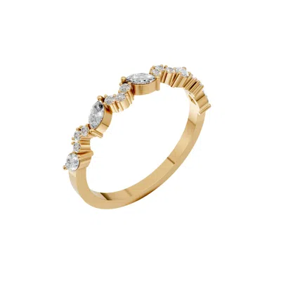 Aya Fine Jewelry Women's 1.35 Cwt Marquise And Round Diamond Eternity Ring In14k White Gold