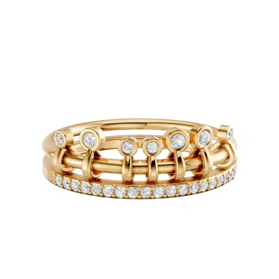 Aya Fine Jewelry Women's 14k Yellow Gold Architectural Statement Ring