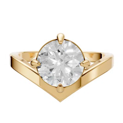 Aya Fine Jewelry Women's 1.54 Ct Round Lab Diamond Solitaire Engagement Ring In 14k Yellow Gold