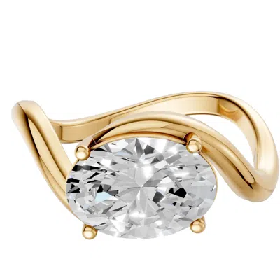 Aya Fine Jewelry Women's 1.59 Ctw Oval Cut Lab Diamond Solitaire Engagement Ring In 14k Yellow Solid Gold
