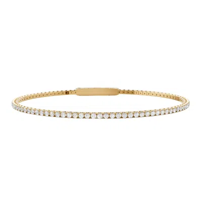 Aya Fine Jewelry Women's 1.60 Cwt Round Lab Diamond Tennis Bangle Bracelet In 14k Yellow Gold|slim Diamond Bangle