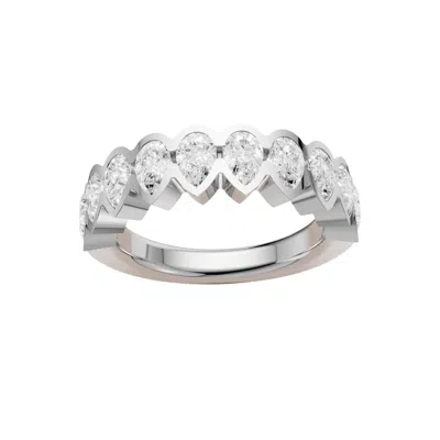 Aya Fine Jewelry Women's 1.66 Ctw Pear Cut Lab Grown Diamond Eternity Band Ring In 14k White Gold