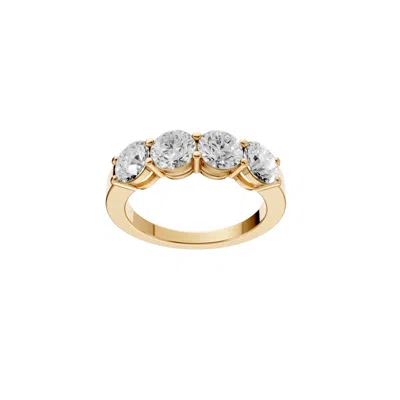 Aya Fine Jewelry Women's 2.19 Ctw Round Lab Diamond Four Stone Ring In 14k Yellow Gold