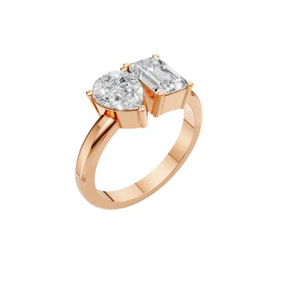 Aya Fine Jewelry Women's 2.27 Cwt Toi Et Moi Lab Grown Diamond Ring In 14k Yellow Gold