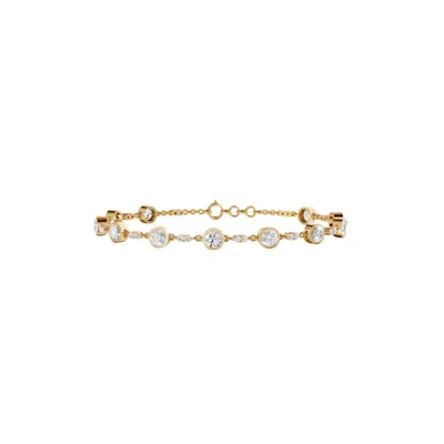 Aya Fine Jewelry Women's 2.65 Cwt Round Lab Grown Diamond Station Bracelet In 14k Yellow Gold