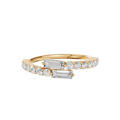 Aya Fine Jewelry Women's Baguette & Round Lab Grown Diamond Ring In 14k Yellow Gold