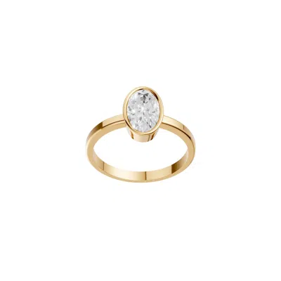 Aya Fine Jewelry Women's Classic Oval Bezel Diamond Ring In Yellow