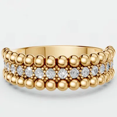 Aya Fine Jewelry Women's Diamond Beaded Band Ring In Yellow