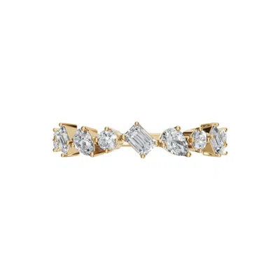 Aya Fine Jewelry Women's Eighteen Kt Yellow Gold Emerald Steps Diamond Band