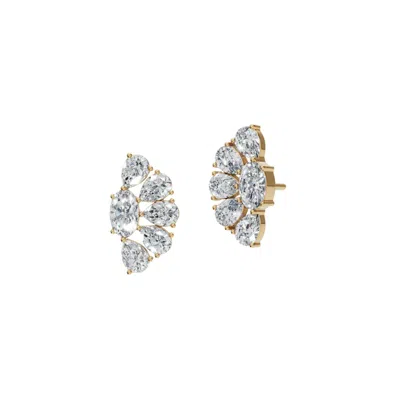 Aya Fine Jewelry Women's Eighteen Kt Yellow Gold Lab Grown Diamond Cluster Studs