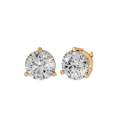 Aya Fine Jewelry Women's Handcrafted Round Lab Diamond Martini Stud Earrings In Yellow